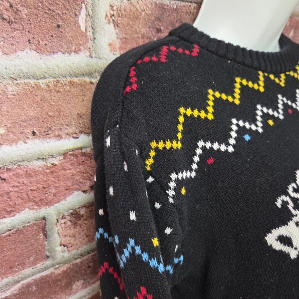 Friends Central Perk Sweater M | Vintage Black Pullover Ugly Knit 90s Sitcom - Picture 4 of 6